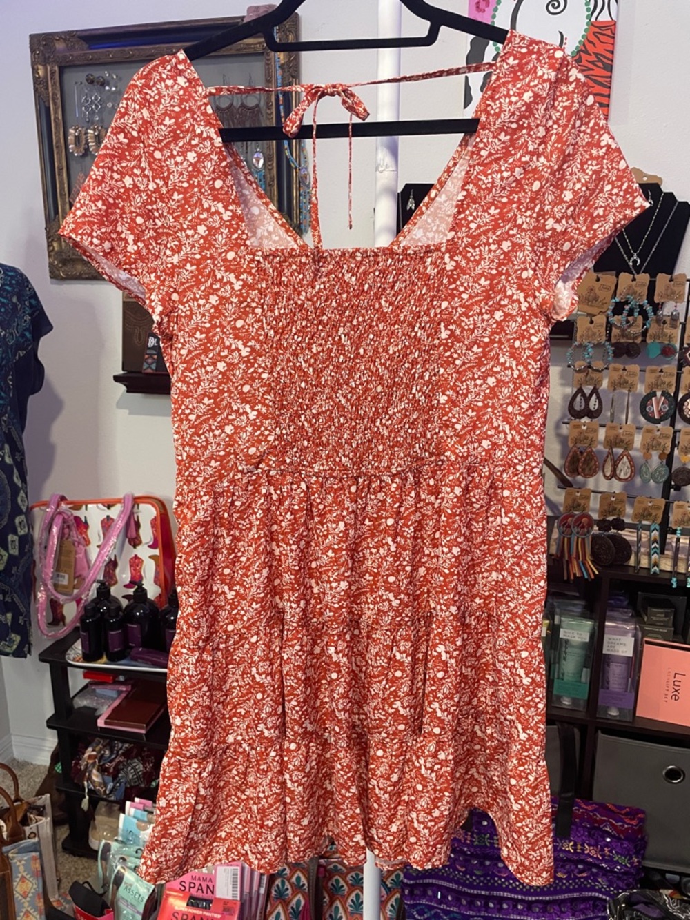 bohme Rust Floral Mini Dress - Picture 5 of 5
